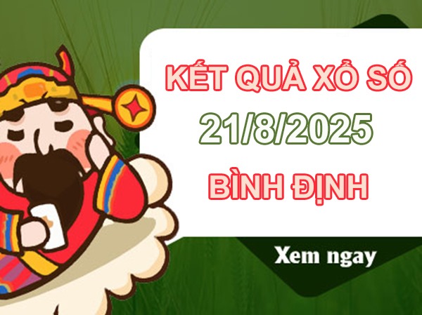 Thống kê XSBDI 21/8/2025 phân tích loto giải tám
