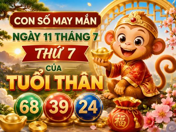 Con số may mắn ngày 11 tháng 7 thứ 7 của tuổi Thân